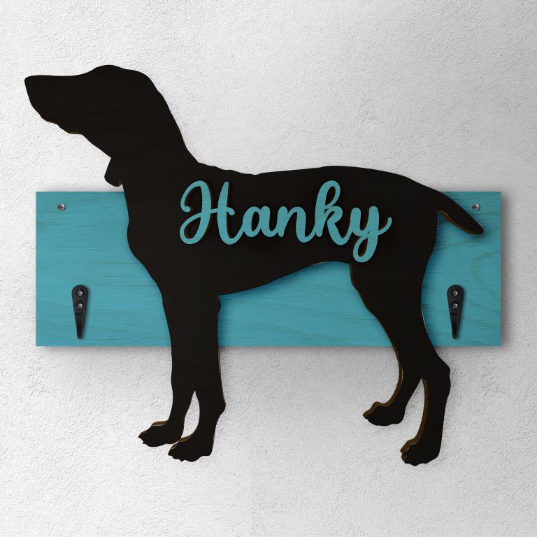 Bracco Ungherese - Porta guinzaglio e/o chiavi personalizzato con il nome del tuo cane