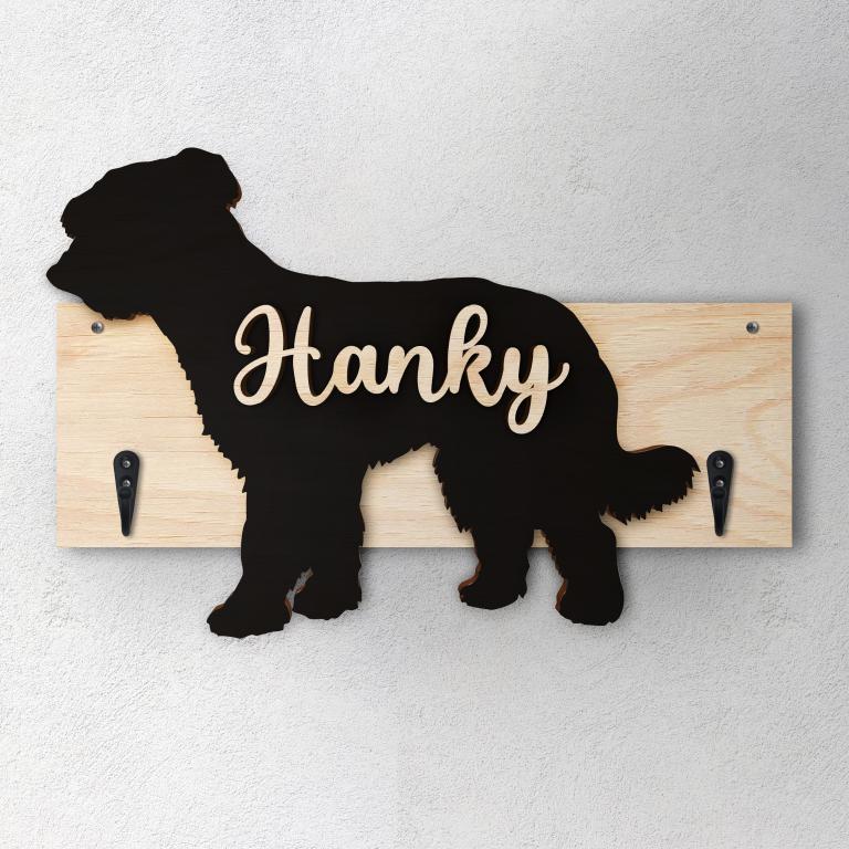 Pastore di Brie - Porta guinzaglio e/o chiavi personalizzato con il nome del tuo cane