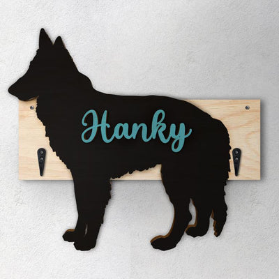 Pastore Belga - Porta guinzaglio e/o chiavi personalizzato con il nome del tuo cane