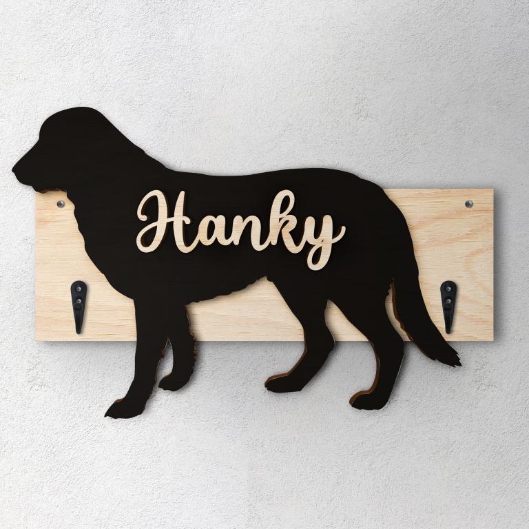 Tuvan Shepherd - Porta guinzaglio e/o chiavi personalizzato con il nome del tuo cane