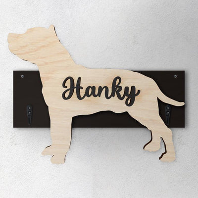 American Staffordshire Terrier - Porta guinzaglio e/o chiavi personalizzato con il nome del tuo cane