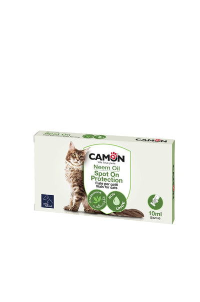 CAMON Fiale Spot-On per gatti all’Olio di Neem 5 Fiale da 2ml