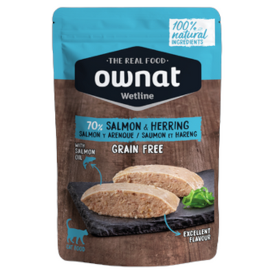 OWNAT Wetline Cat Grain Free Salmone e Aringa 12x85gr