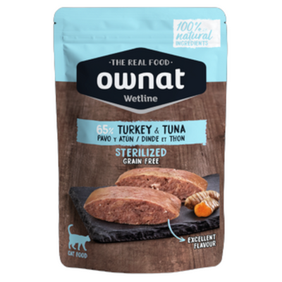 OWNAT Wetline Cat Sterilised Grain Free Tacchino e Tonno 12x85gr