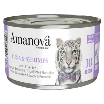 AMANOVA Gatto 10 Tonno e Gamberetti in gelatina 24x70gr
