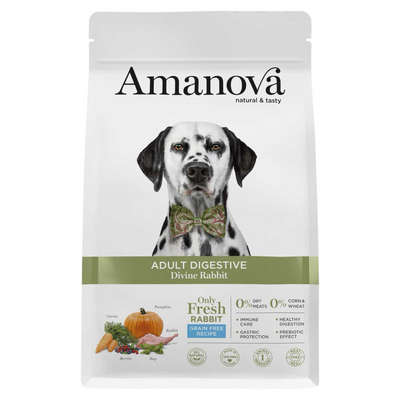 AMANOVA Cane Medium Adult Digestive al Coniglio GF 2Kg