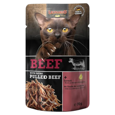 LEONARDO Cat Manzo + Extra Pulled Beef 70gr
