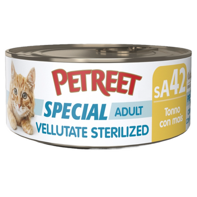 PETREET SA42 Cat Sterilised Vellutata Tonno con Mais 70Gr