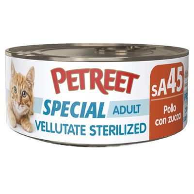 PETREET SA45 Cat Sterilised Vellutata Pollo con Zucca 70Gr