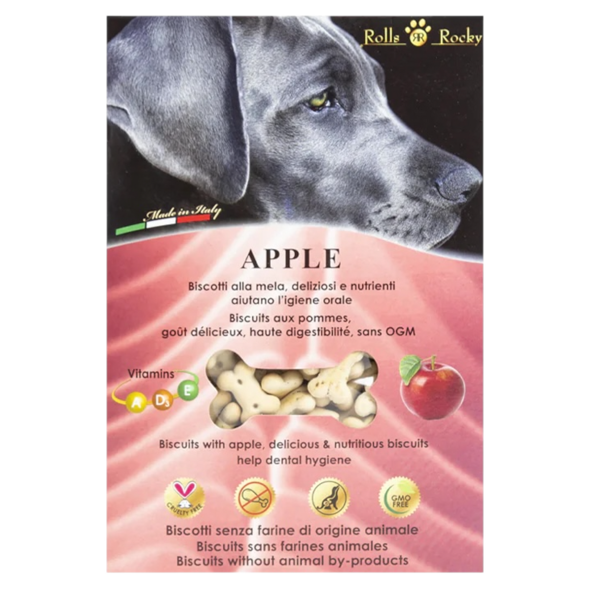 ROLLS ROCKY Biscotti Cane Mela 300Gr