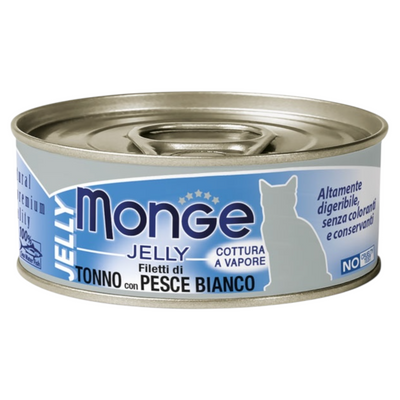 MONGE Gatto Jelly Lattina Tonno con Pesce Bianco 80gr