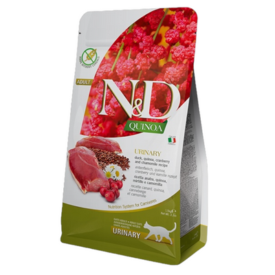 FARMINA N&D Gatto Quinoa GF Urinary - Anatra, Quinoa, Mirtillo e Camomilla 300Gr