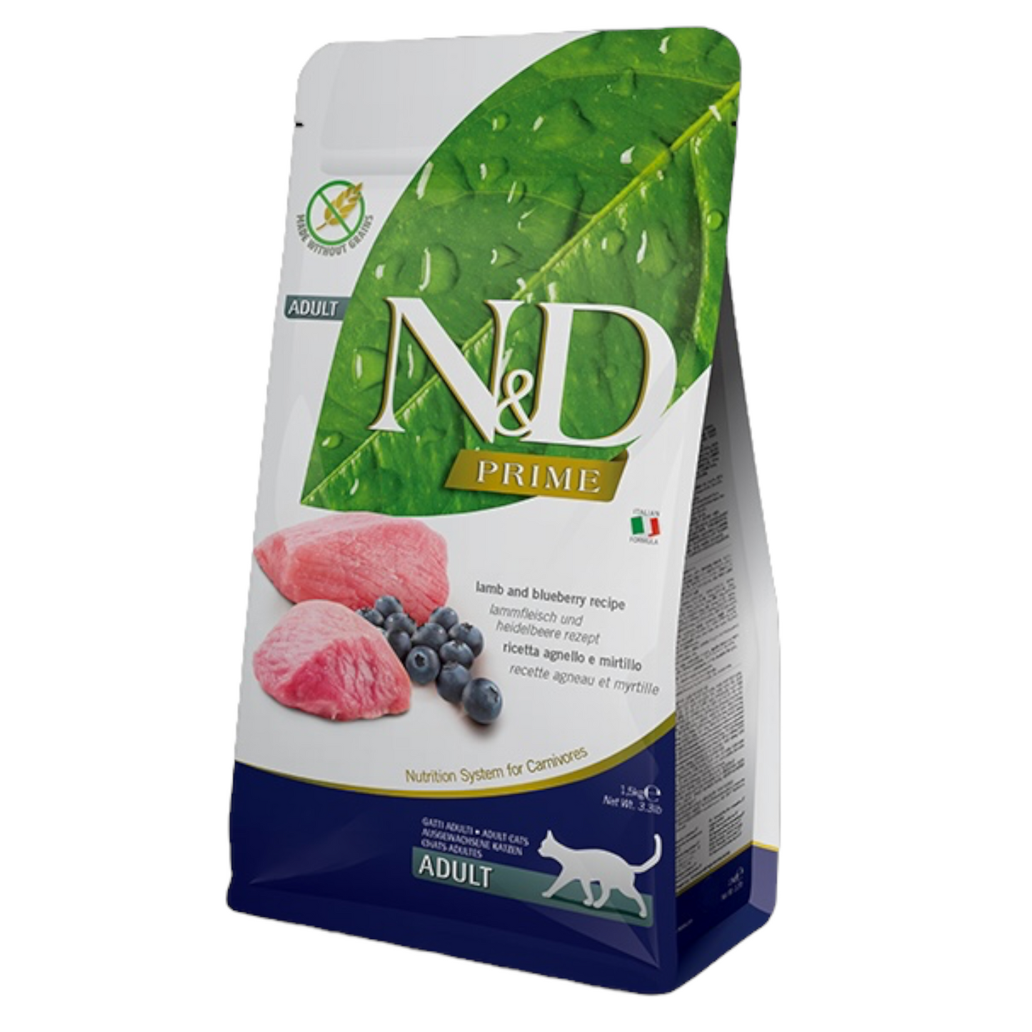 FARMINA N&D Gatto Prime GF Adult - Agnello e Mirtillo 1,5Kg