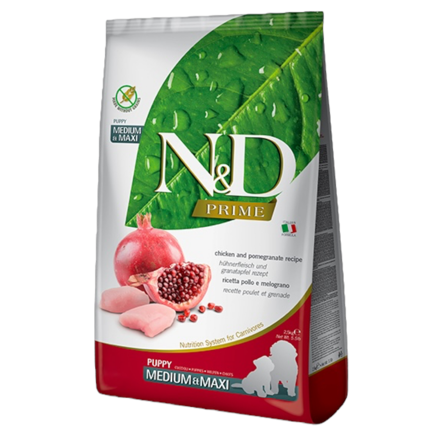 FARMINA N&D Cane Prime GF Medium/Maxi Puppy - Pollo e Melograno 2,5Kg