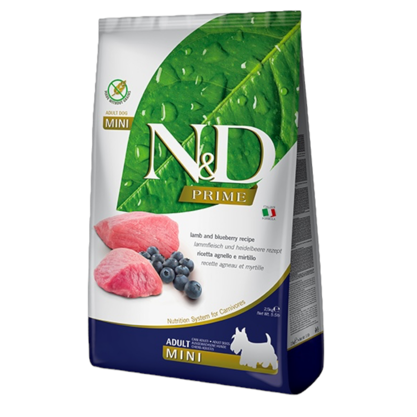 FARMINA N&D Cane Prime GF Mini Adult - Agnello e Mirtillo 2,5Kg