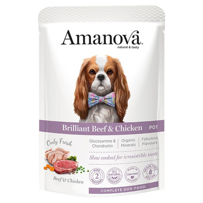 AMANOVA Cane Patè al Manzo e Pollo 8x100gr