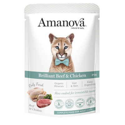 AMANOVA Gatto Patè Adult con Manzo e Pollo 12x85Gr