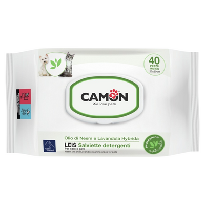 CAMON Salviette detergenti LEIS con Olio di Neem e Lavandula Hybrida 40pz