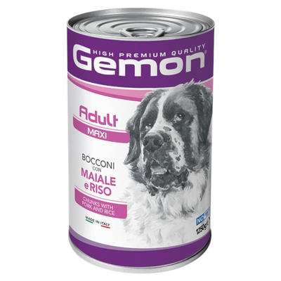GEMON Cane Medium Adult Bocconi con Maiale e Riso 1,250Kg
