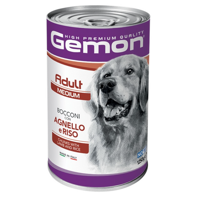GEMON Cane Medium Adult Bocconi con Agnello e Riso 1,250Kg