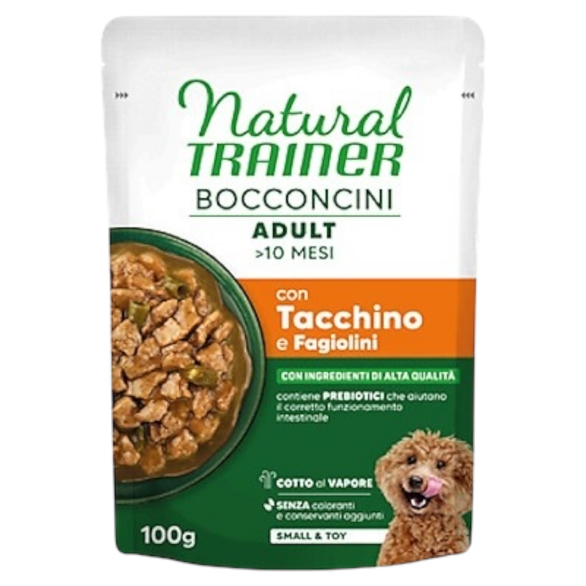 TRAINER Cane Mini Adult Bocconcini Tacchino e Fagiolini 100gr