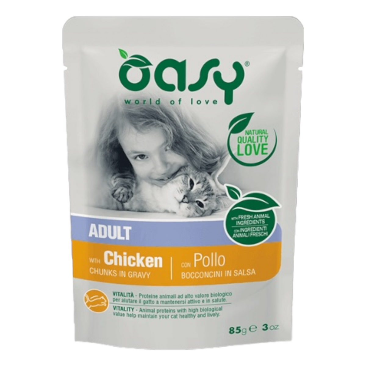 OASY Gatto Adult Bocconcini in Salsa al Pollo 85gr