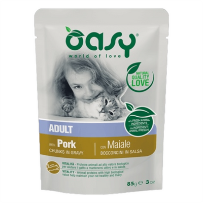 OASY Cat Adult Bocconcini in Salsa al Maiale 85gr