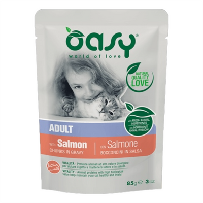 OASY Cat Adult Bocconcini in Salsa al Salmone 85gr