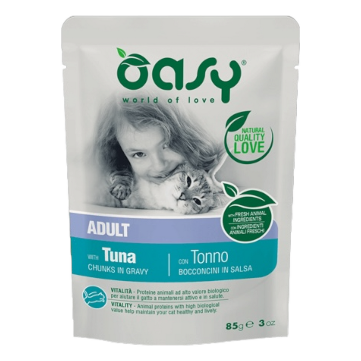 OASY Gatto Adult Bocconcini in Salsa al Tonno 85gr
