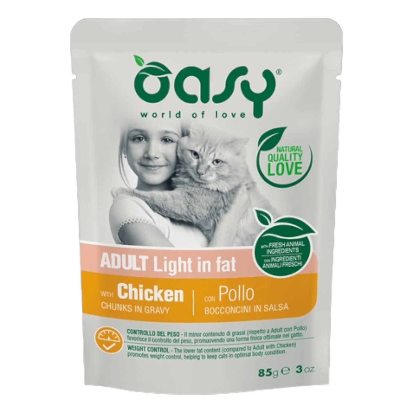 OASY Cat Adult Light Bocconcini in salsa al Pollo 85Gr