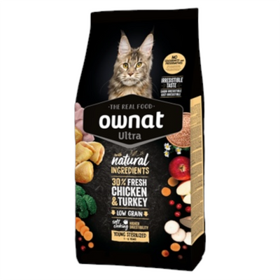 OWNAT Gatto Ultra Young Sterilised Pollo da 1 a 6 anni 1,5Kg