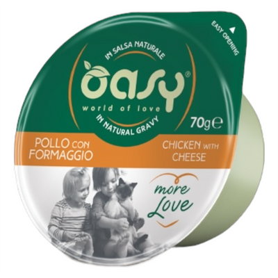 OASY Cat Cup Pollo con Formaggio 24x70Gr
