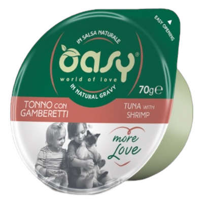 OASY Cat Cup Tonno con Gamberetti 24x70Gr