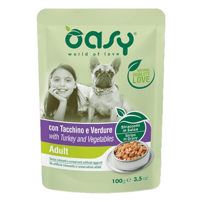 OASY Cane Adult Straccetti in Salsa con Tacchino e Verdure 100Gr
