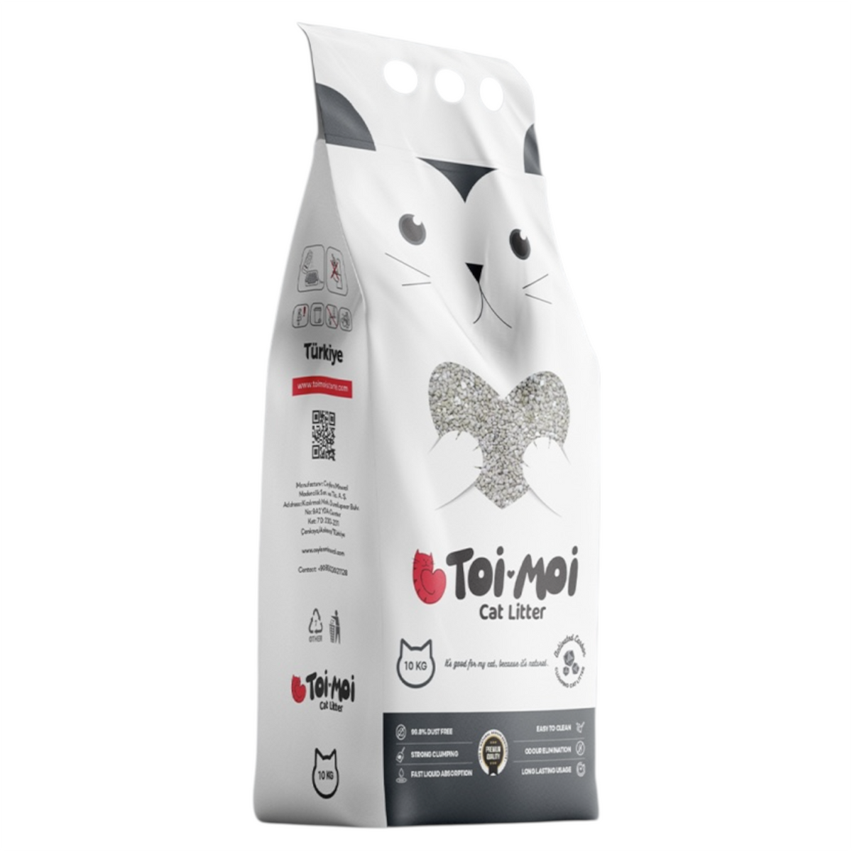 TOI-MOI Lettiera Bentonite Agglomerante Carbone Attivo 10Kg