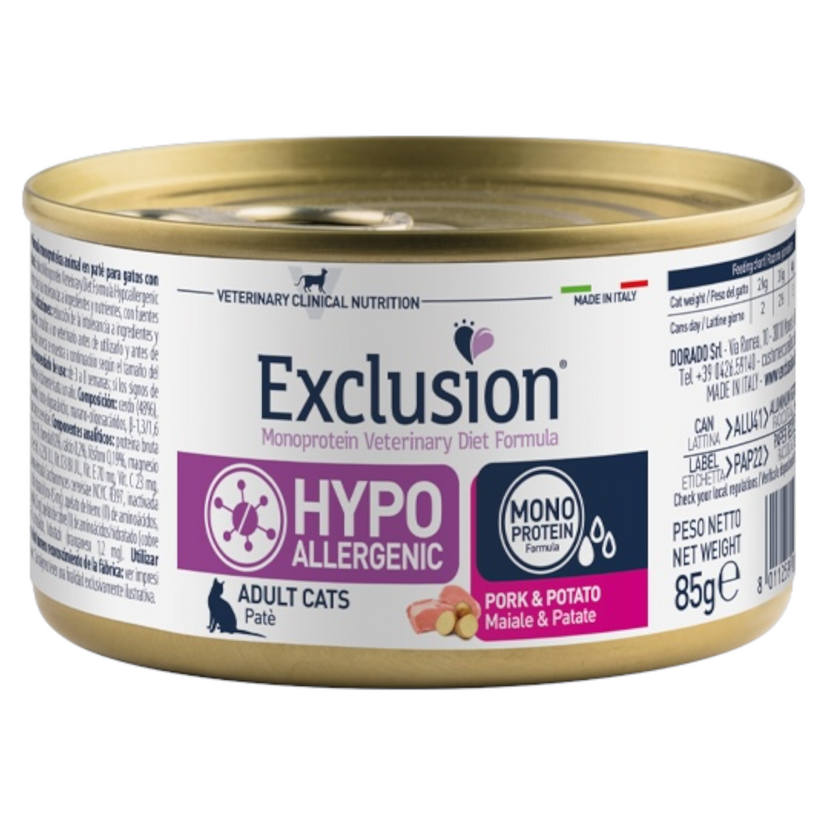 EXCLUSION Gatto Hypoallergenic Maiale e Patate 85gr