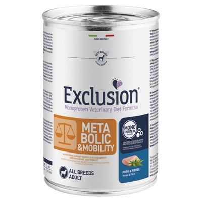 EXCLUSION Cane Metabolic & Mobility Maiale e Fibre 400gr