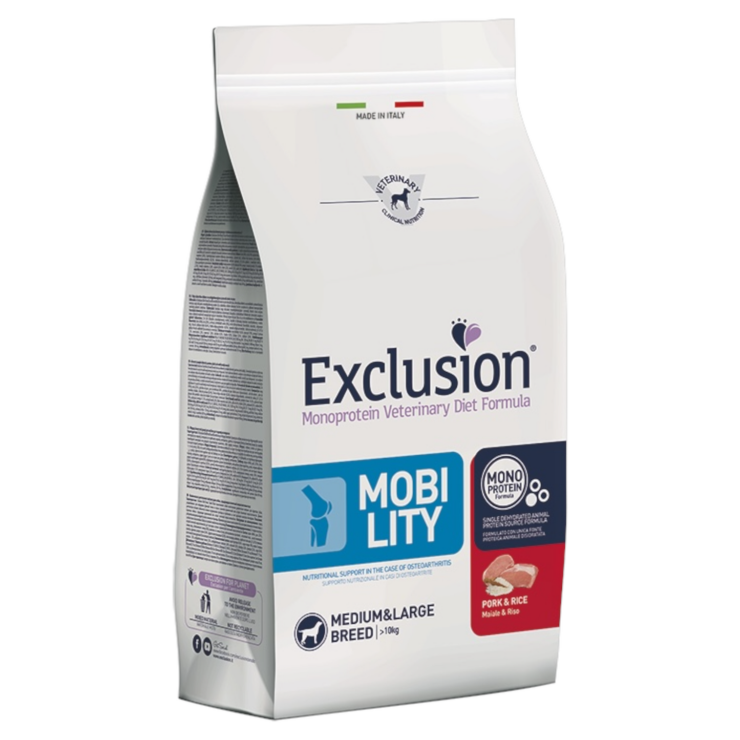 EXCLUSION Cane Mobility Medium&Large Maiale e Riso 12Kg