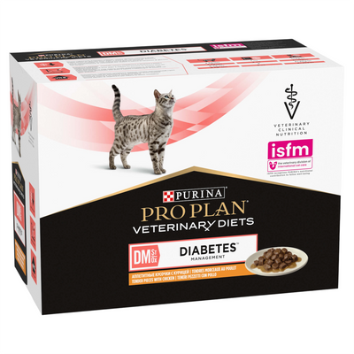 PURINA Veterinary Cat DM Diabetic Pollo 10x85gr (Pack)