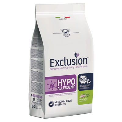 EXCLUSION Cane Hypoallergenic Medium&Large Insetti e Piselli 2Kg