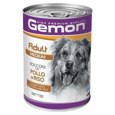 GEMON Cane Medium Adult Bocconi con Pollo e Riso 400gr