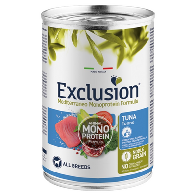 EXCLUSION Cane Mediterraneo Monoproteico All Breeds Tonno 400gr