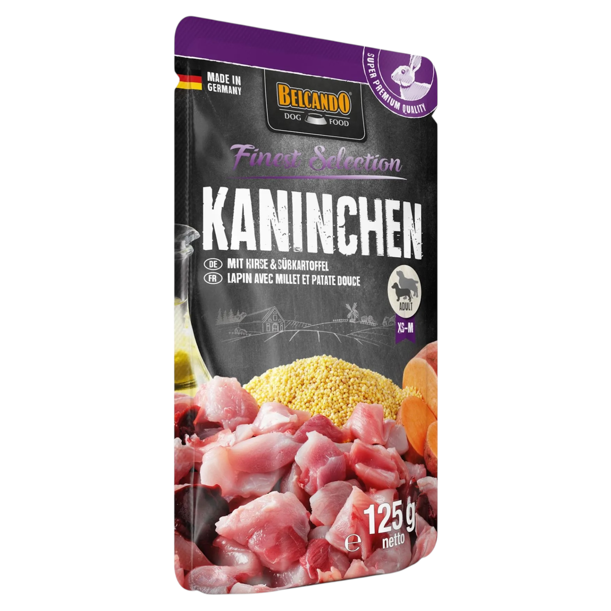 BELCANDO Cane Coniglio con miglio e patate dolci 125gr