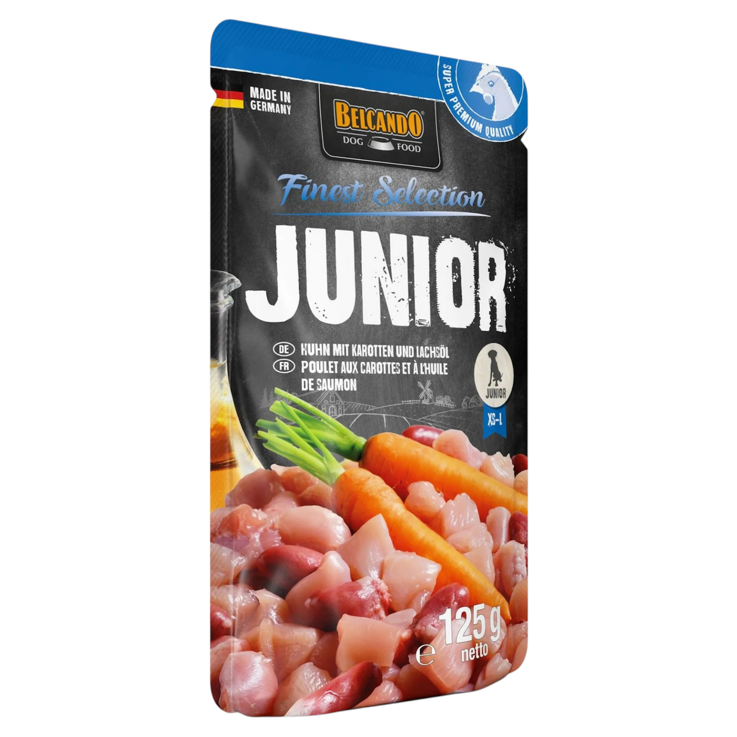 BELCANDO Cane Junior Pollo con Carote e Olio di Salmone 125gr