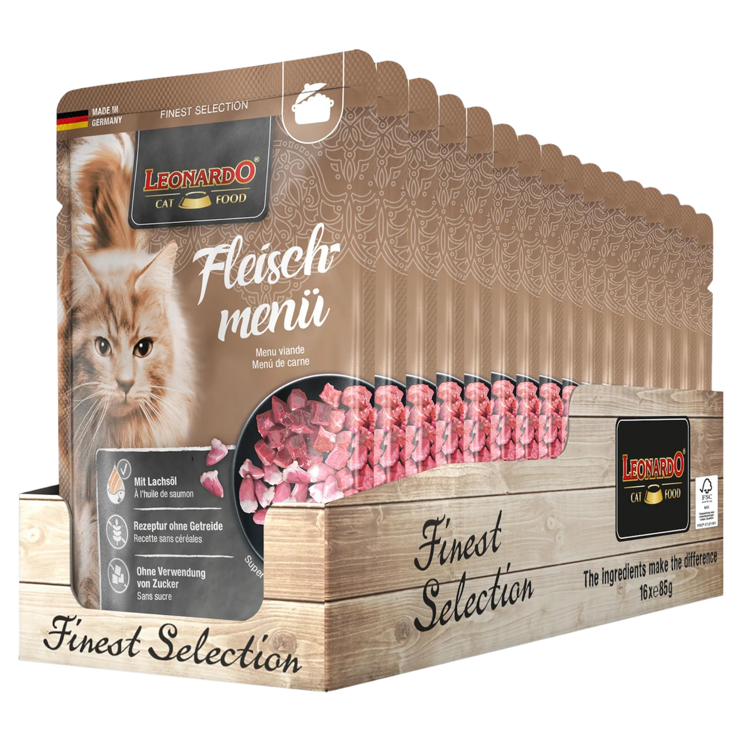 LEONARDO Menù Carne 85gr (Pack 16pz)