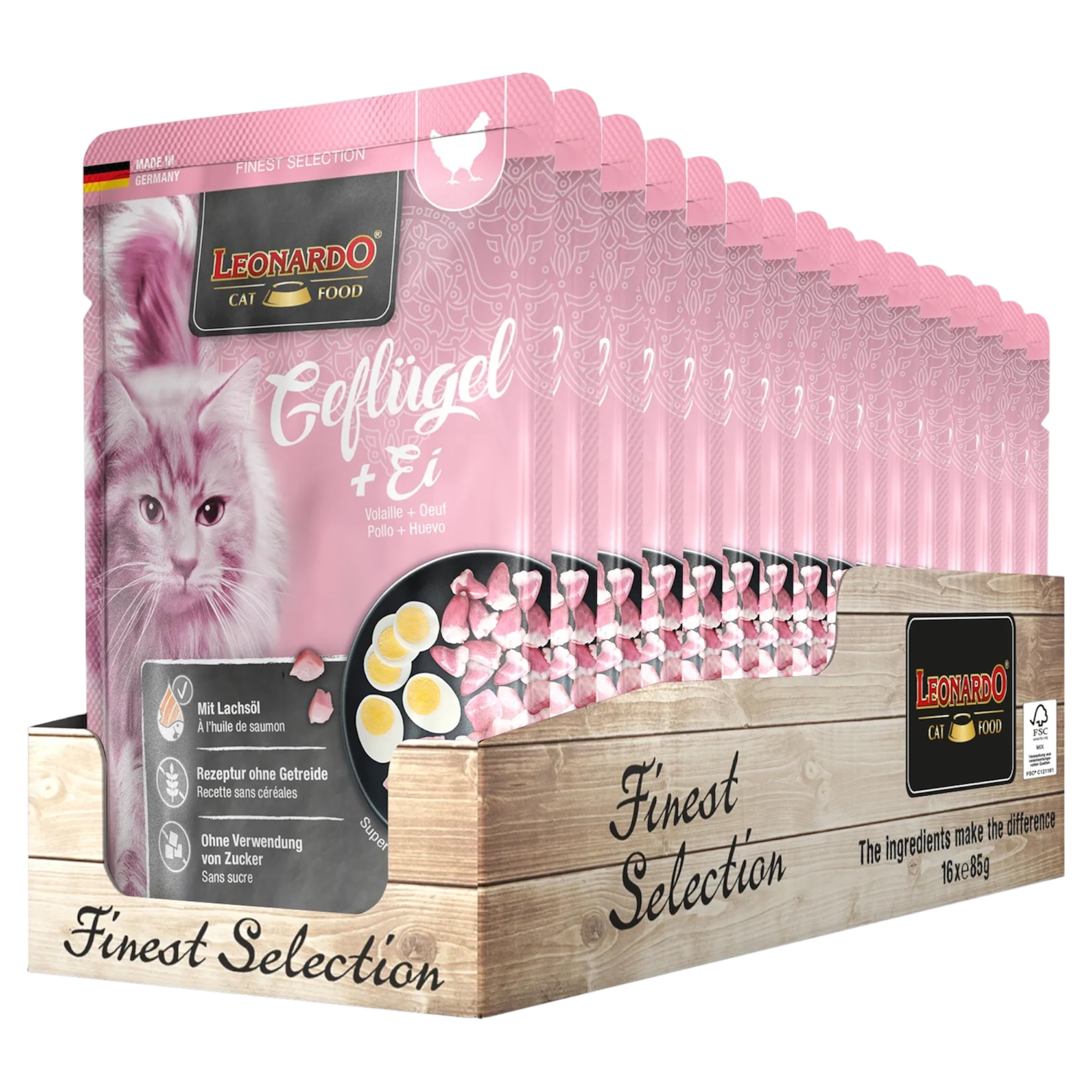 LEONARDO Geflugel Pollame con Uovo 85gr (Pack 16pz)
