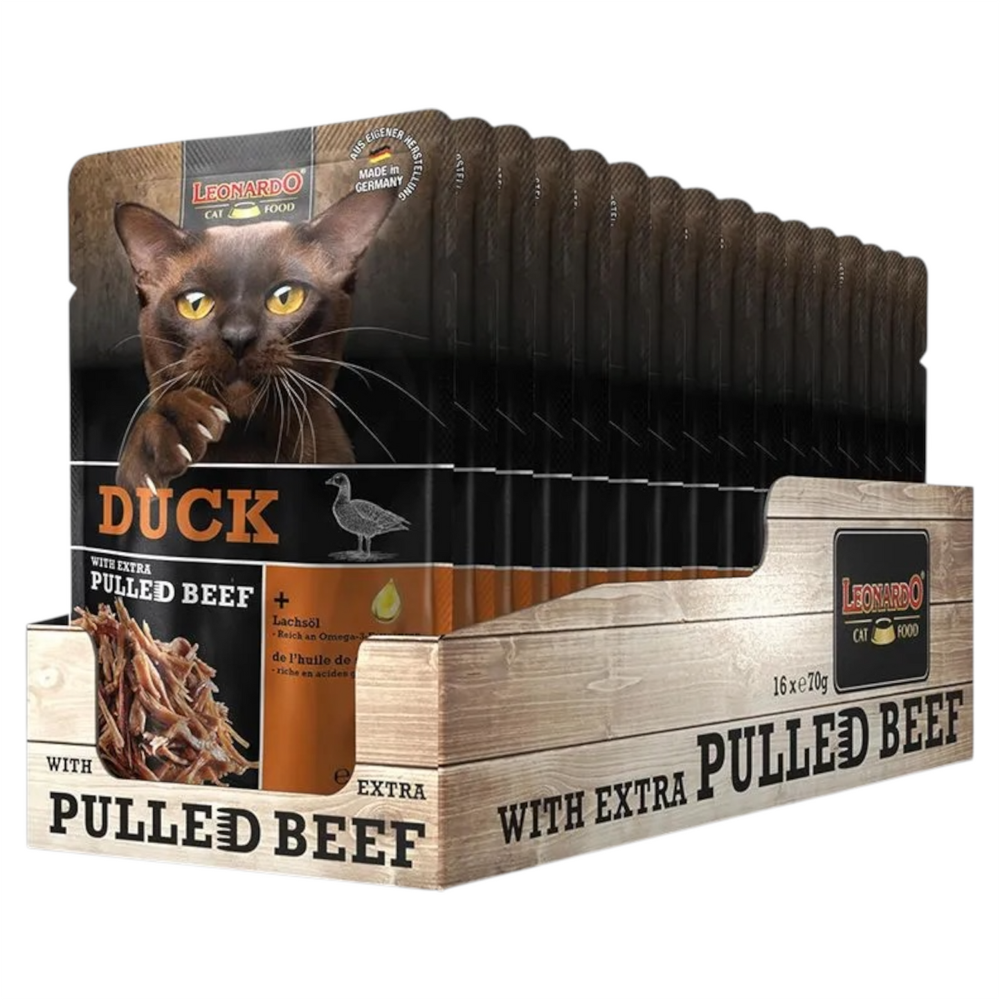 LEONARDO Anatra + Extra Pulled Beef 70gr (Pack 16pz)