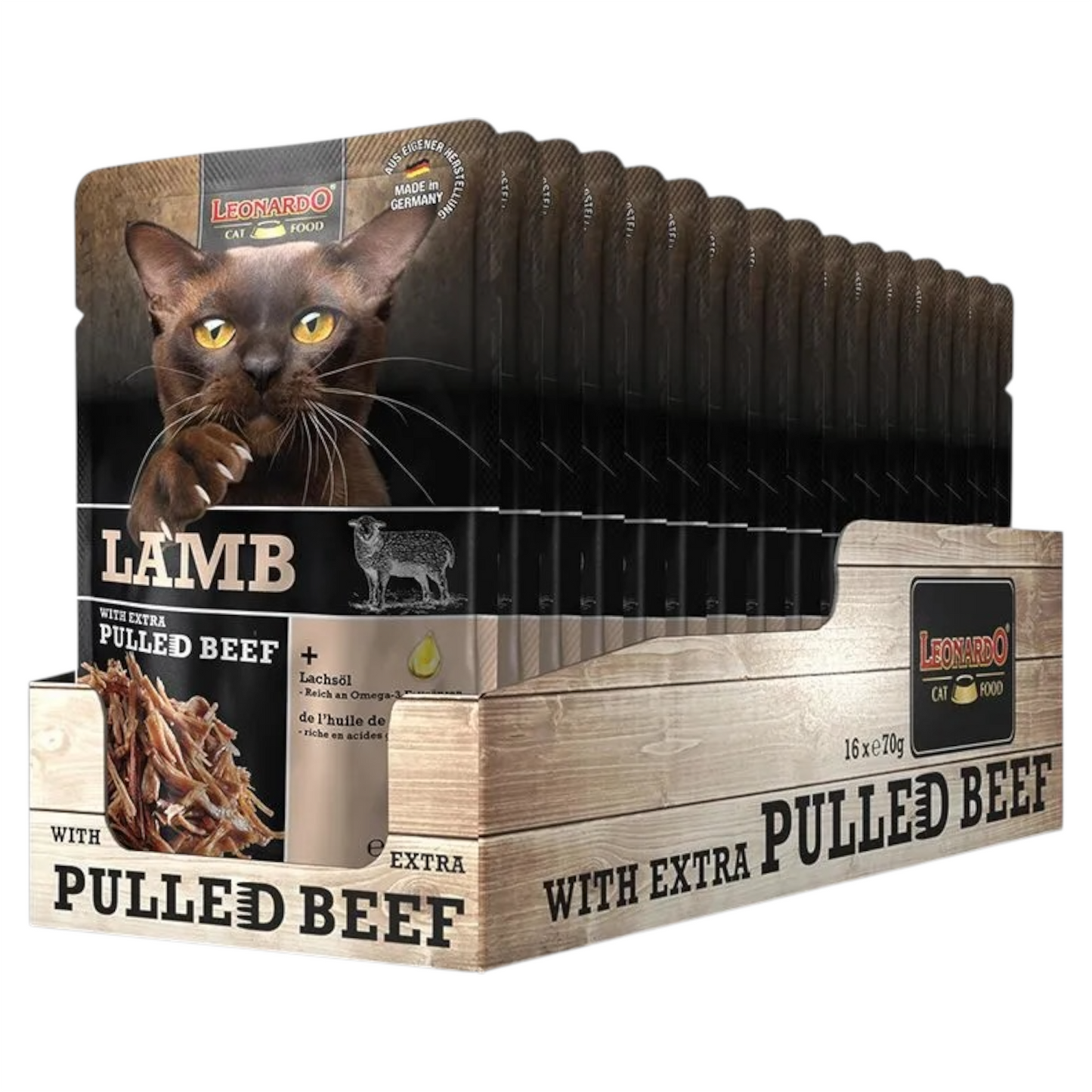 LEONARDO Agnello + Extra Pulled Beef 70gr (Pack 16pz)