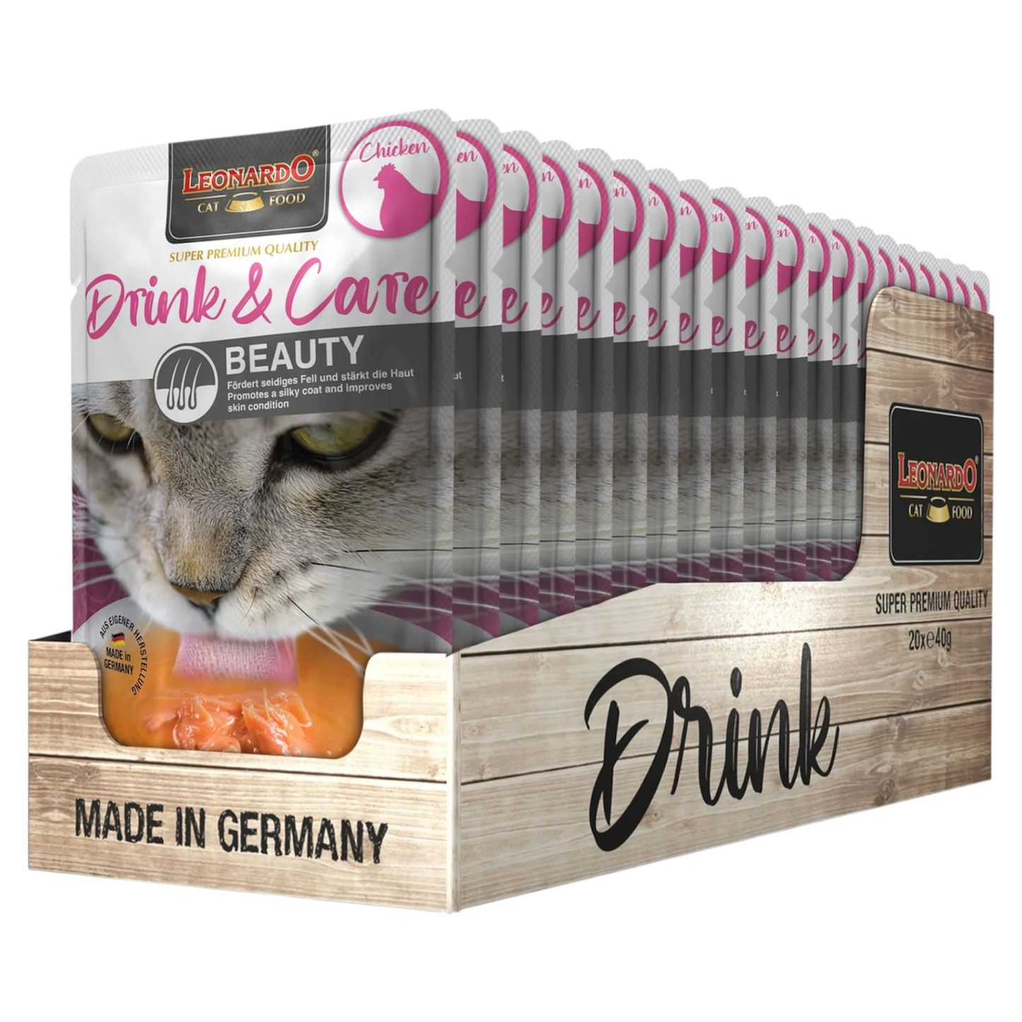 LEONARDO Drink Beauty Care Pollo 40gr (Pack 20pz)