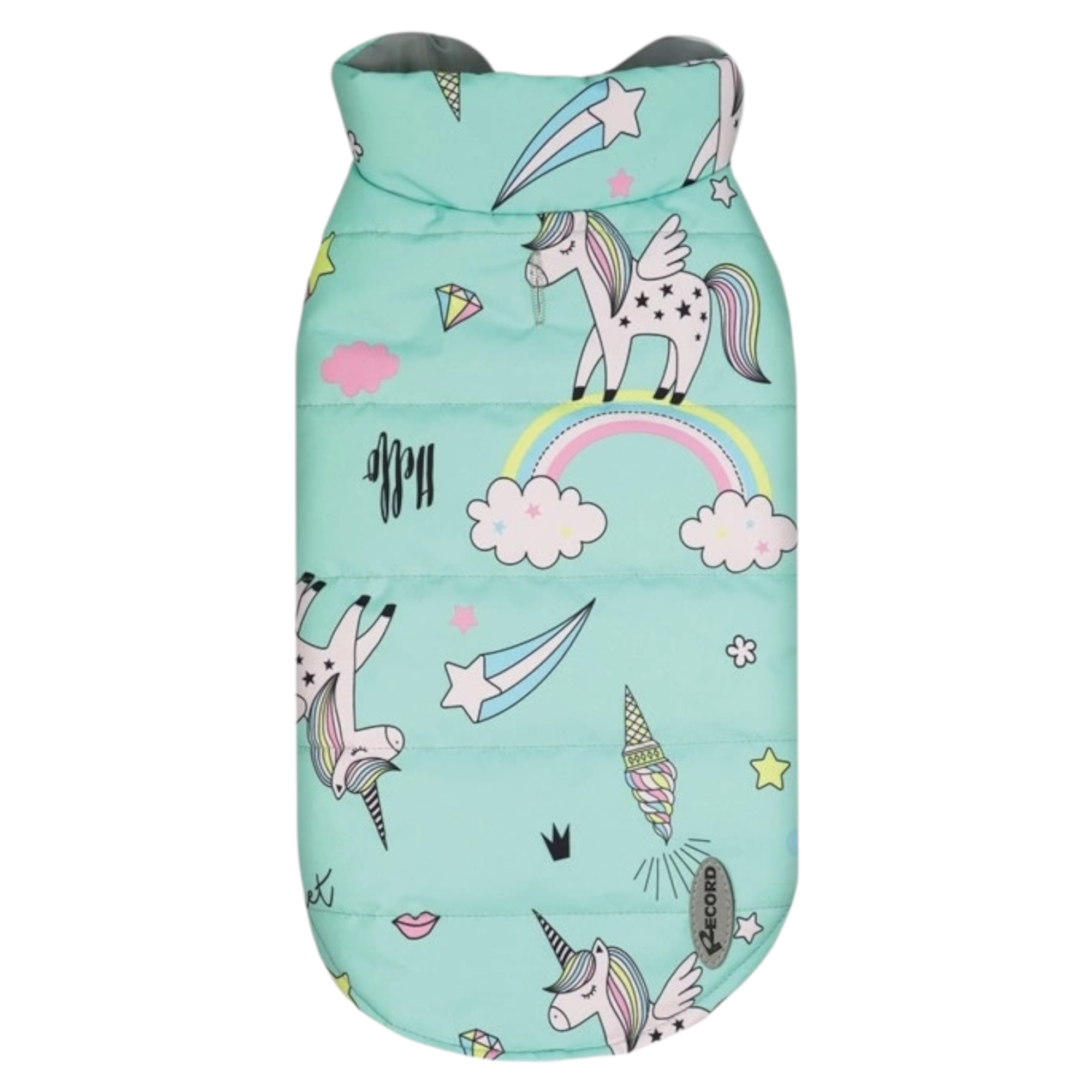 RECORD Cappottino Impermeabile Unicorno Celeste
